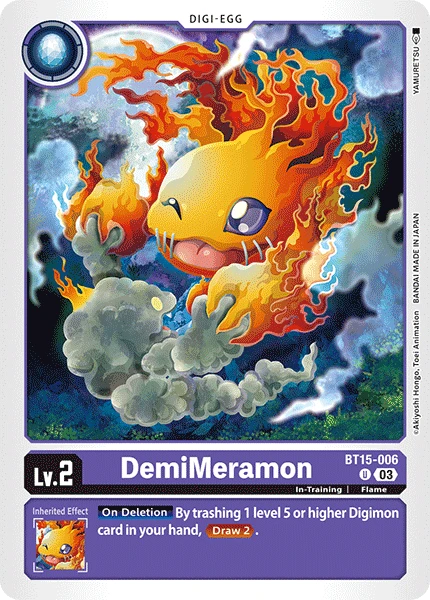 Digimon Card Game Sammelkarte BT15-006 DemiMeramon