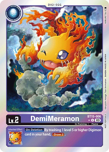Digimon Card Game Sammelkarte BT15-006 DemiMeramon alternatives Artwork 1