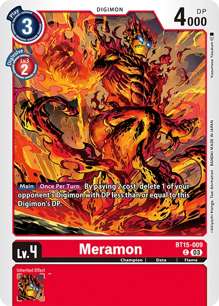 Digimon Card Game Sammelkarte BT15-009 Meramon