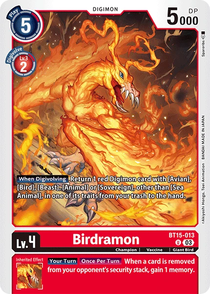 Digimon Card Game Sammelkarte BT15-013 Birdramon