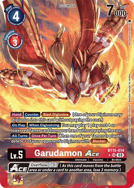 Digimon Card Game Sammelkarte BT15-014 Garudamon ACE alternatives Artwork 1