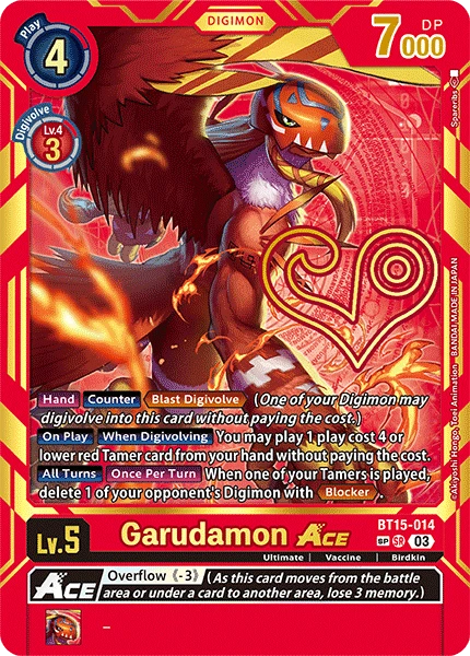 Digimon Card Game Sammelkarte BT15-014 Garudamon ACE alternatives Artwork 2