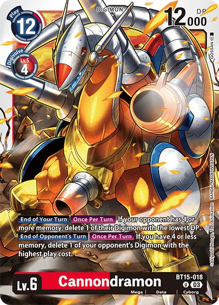 Digimon Card Game Sammelkarte BT15-018 Cannondramon