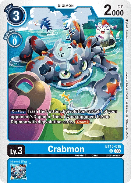 Digimon Card Game Sammelkarte BT15-019 Crabmon