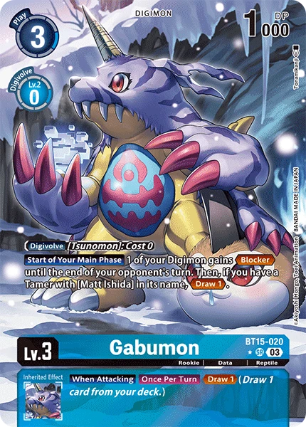 Digimon Card Game Sammelkarte BT15-020 Gabumon alternatives Artwork 1