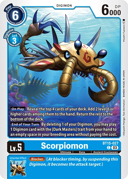 Digimon Card Game Sammelkarte BT15-027 Scorpiomon