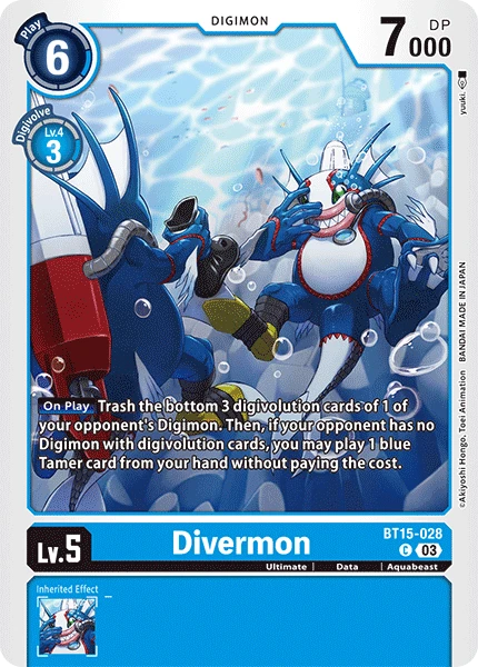 Digimon Card Game Sammelkarte BT15-028 Divermon