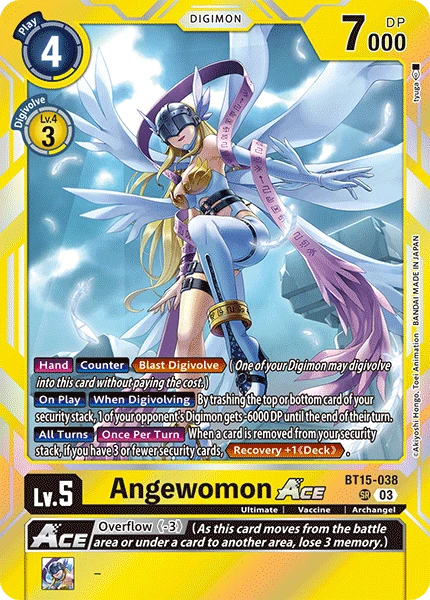 Digimon Card Game Sammelkarte BT15-038 Angewomon ACE