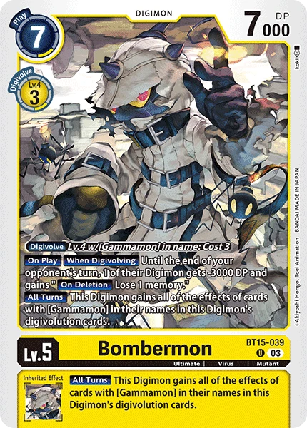 Digimon Card Game Sammelkarte BT15-039 Bombermon