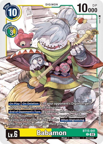 Digimon Card Game Sammelkarte BT15-041 Babamon