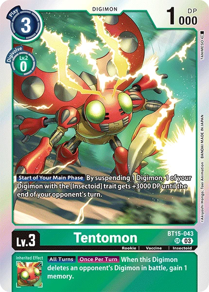 Digimon Card Game Sammelkarte BT15-043 Tentomon
