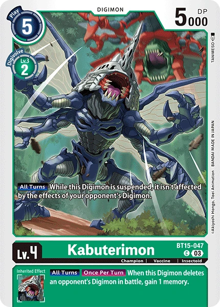 Digimon Card Game Sammelkarte BT15-047 Kabuterimon