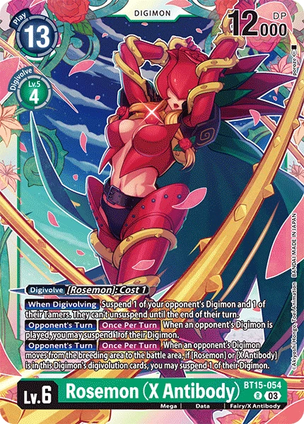Digimon Card Game Sammelkarte BT15-054 Rosemon (X Antibody)