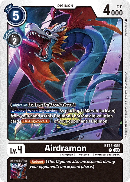 Digimon Card Game Sammelkarte BT15-059 Airdramon