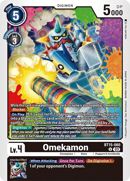 Digimon Card Game Sammelkarte BT15-060 Omekamon