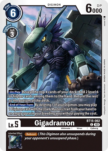 Digimon Card Game Sammelkarte BT15-062 Gigadramon