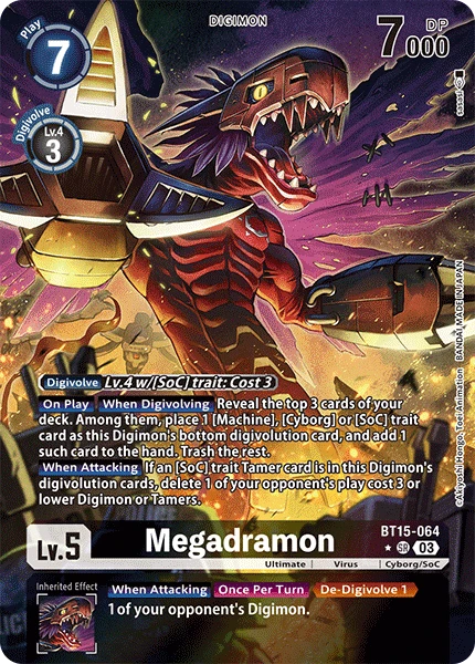 Digimon Card Game Sammelkarte BT15-064 Megadramon alternatives Artwork 1