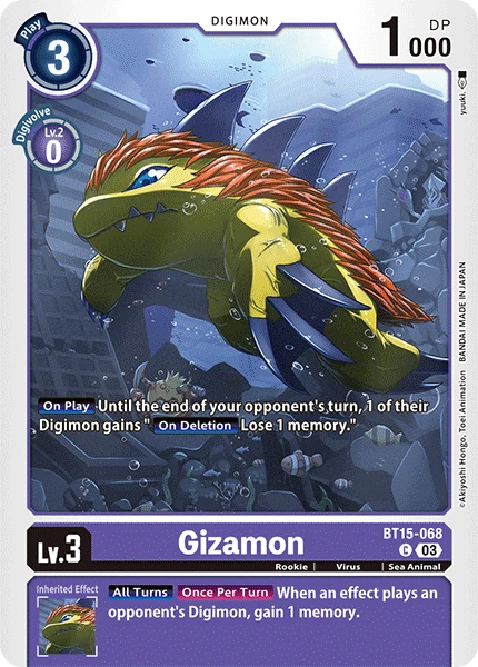 Digimon Card Game Sammelkarte BT15-068 Gizamon