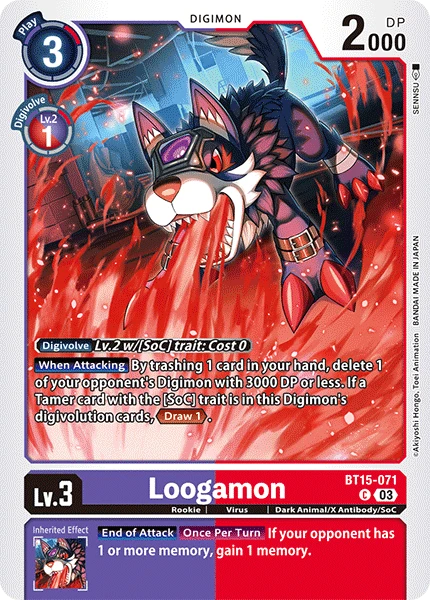 Digimon Card Game Sammelkarte BT15-071 Loogamon