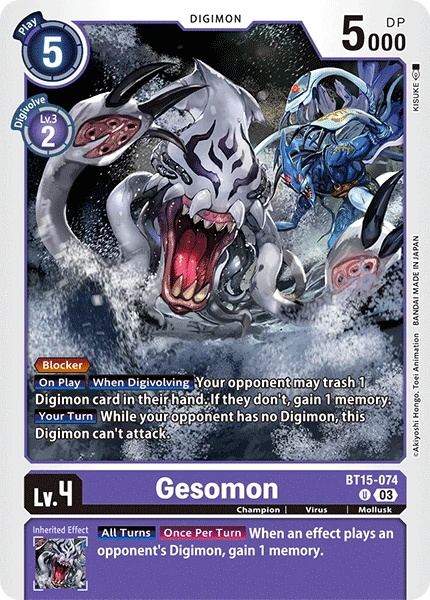 Digimon Card Game Sammelkarte BT15-074 Gesomon