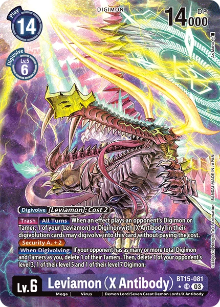 Digimon Card Game Sammelkarte BT15-081 Leviamon (X Antibody) alternatives Artwork 1