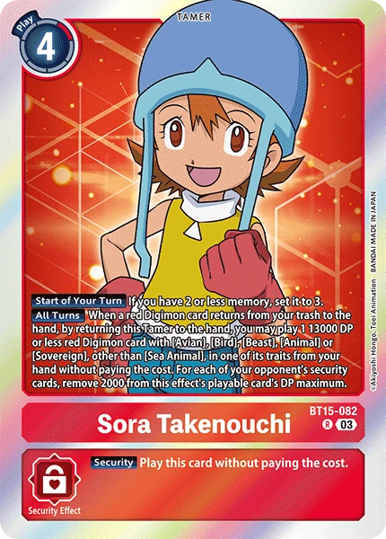 Digimon Card Game Sammelkarte BT15-082 Sora Takenouchi