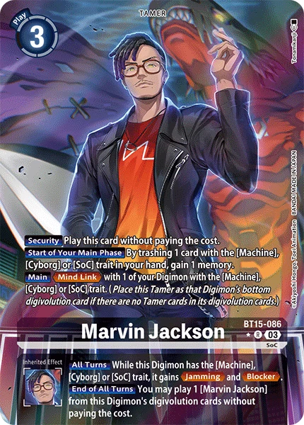 Digimon Card Game Sammelkarte BT15-086 Marvin Jackson alternatives Artwork 1