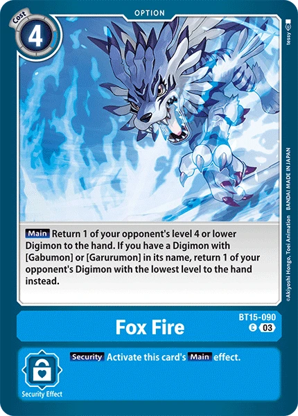 Digimon Card Game Sammelkarte BT15-090 Fox Fire
