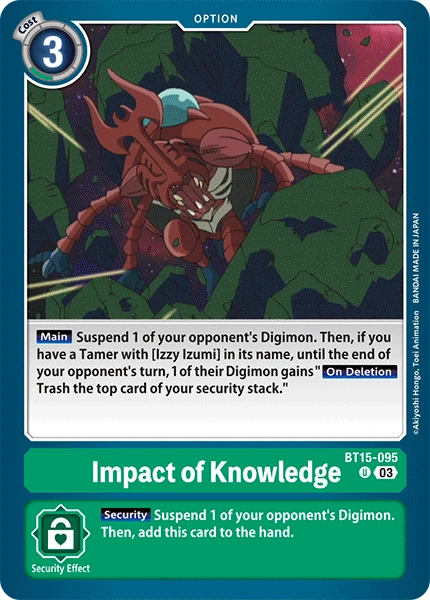 Digimon Card Game Sammelkarte BT15-095 Impact of Knowledge