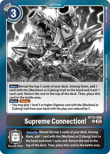 Digimon Card Game Sammelkarte BT15-096 Supreme Connection!