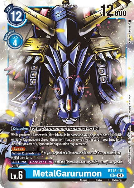 Digimon Card Game Sammelkarte BT15-101 MetalGarurumon