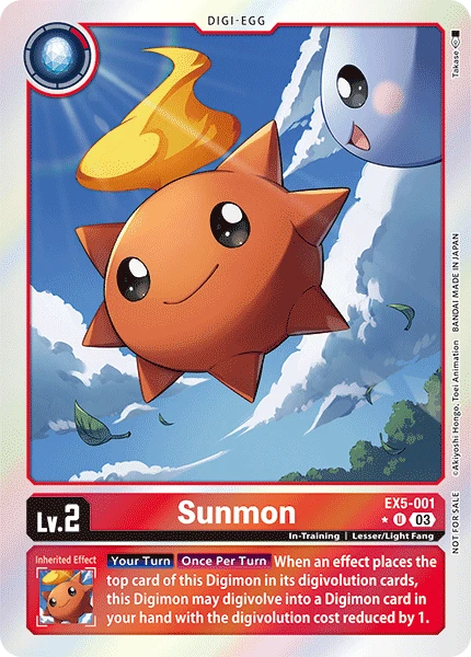 Digimon Card Game Sammelkarte EX5-001 Sunmon alternatives Artwork 1