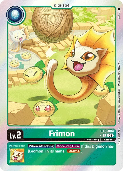 Digimon Card Game Sammelkarte EX5-004 Frimon alternatives Artwork 1