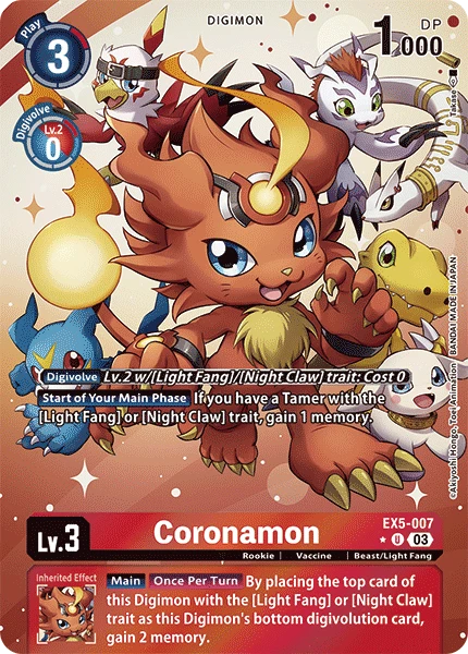 Digimon Card Game Sammelkarte EX5-007 Coronamon alternatives Artwork 1