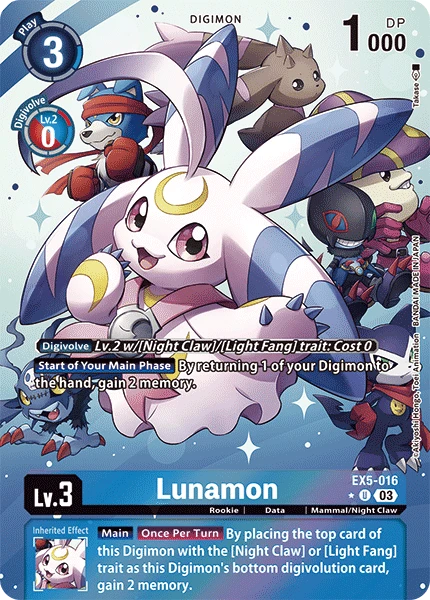 Digimon Card Game Sammelkarte EX5-016 Lunamon alternatives Artwork 1