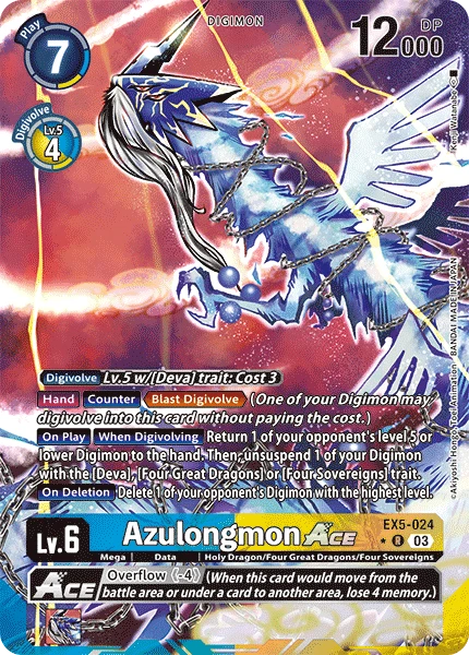 Digimon Card Game Sammelkarte EX5-024 Azulongmon ACE alternatives Artwork 1
