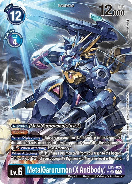 Digimon Card Game Sammelkarte EX5-026 MetalGarurumon (X Antibody) alternatives Artwork 1