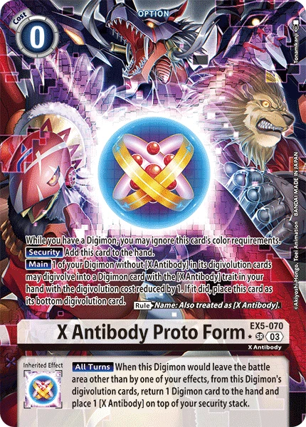 Digimon Card Game Sammelkarte EX5-070 X Antibody Proto Form alternatives Artwork 1