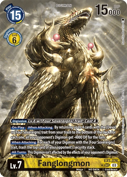 Digimon Card Game Sammelkarte EX5-074 Fanglongmon alternatives Artwork 1