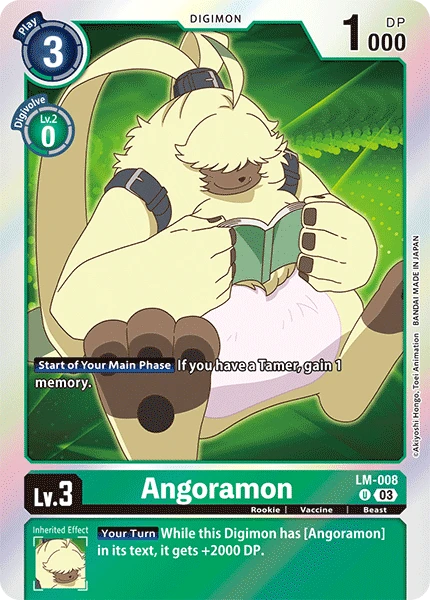 Digimon Card Game Sammelkarte LM-008 Angoramon
