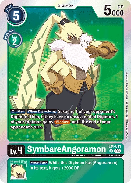 Digimon Card Game Sammelkarte LM-011 SymbareAngoramon
