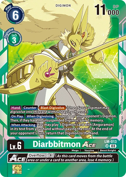 Digimon Card Game Sammelkarte LM-013 Diarbbitmon ACE