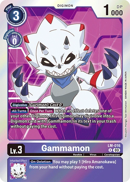 Digimon Card Game Sammelkarte LM-016 Gammamon