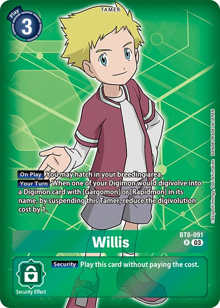 Digimon Card Game Sammelkarte BT8-091 Willis alternatives Artwork 2