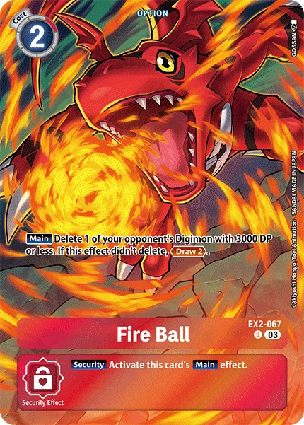 Digimon Card Game Sammelkarte EX2-067 Fire Ball alternatives Artwork 1