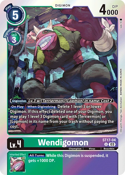 Digimon Card Game Sammelkarte ST17-04 Wendigomon