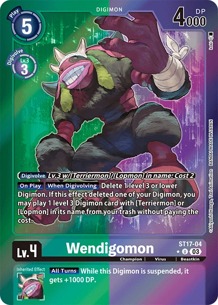 Digimon Card Game Sammelkarte ST17-04 Wendigomon alternatives Artwork 1