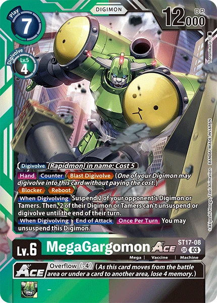 Digimon Card Game Sammelkarte ST17-08 MegaGargomon ACE