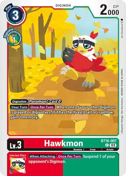Digimon Card Game Sammelkarte BT16-007 Hawkmon