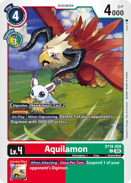 Digimon Card Game Sammelkarte BT16-008 Aquilamon